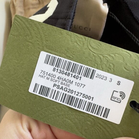 NWT GUCCI CAP MONOGRAM DAD BASEBALL GG LOGO 751400 4HA0M 1077 BLACK - Picture 8 of 11